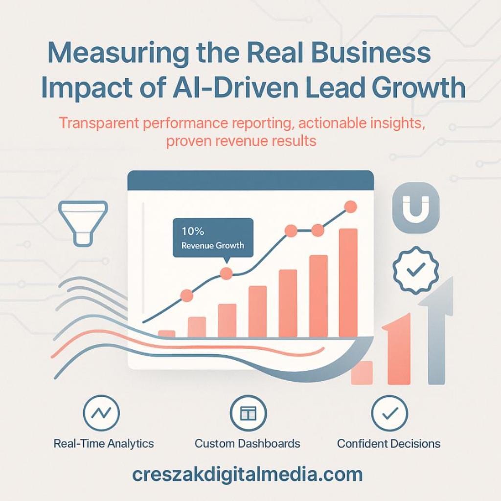 measuring the real business impact of ai-driven lead growth Measuring business impact of AI-driven lead growth with Lead Gen SEO Services by CresZak Digital Media.