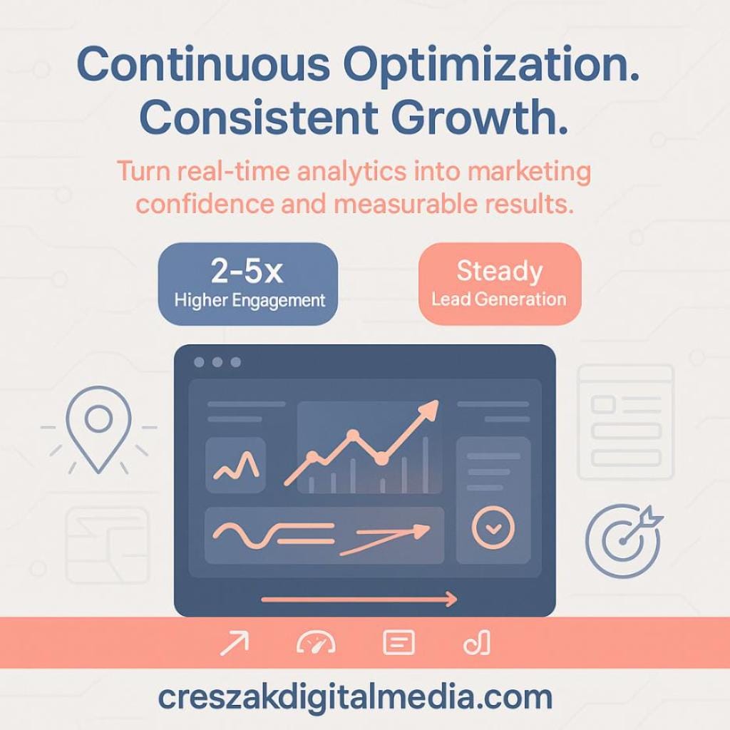 ongoing optimization that keeps your business growing CresZak Digital Media Lead Gen Agency offering ongoing optimization for continuous business