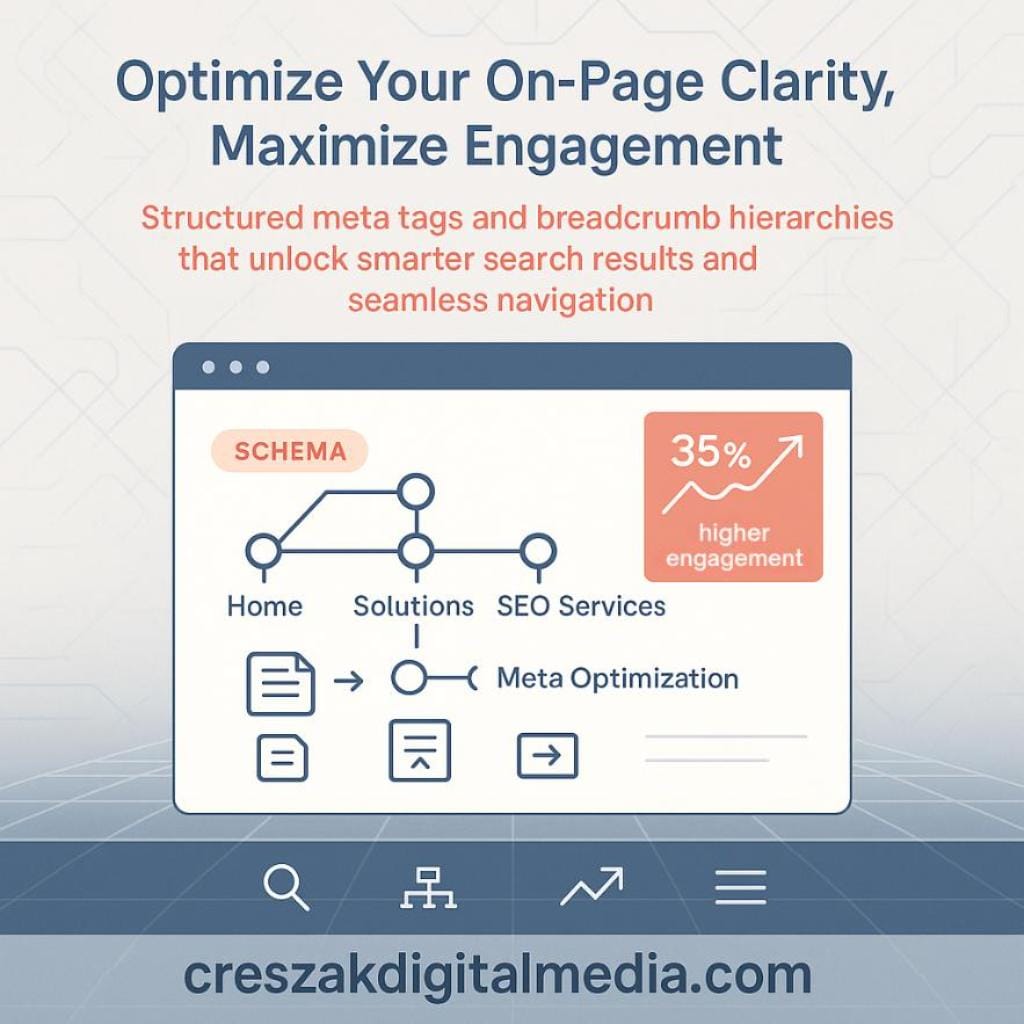 optimizing meta tags and breadcrumb lists for contextual clarity How optimized meta tags and breadcrumb lists boost contextual clarity and strengthen SEO Services for Small Businesses by CresZak Digital Media.