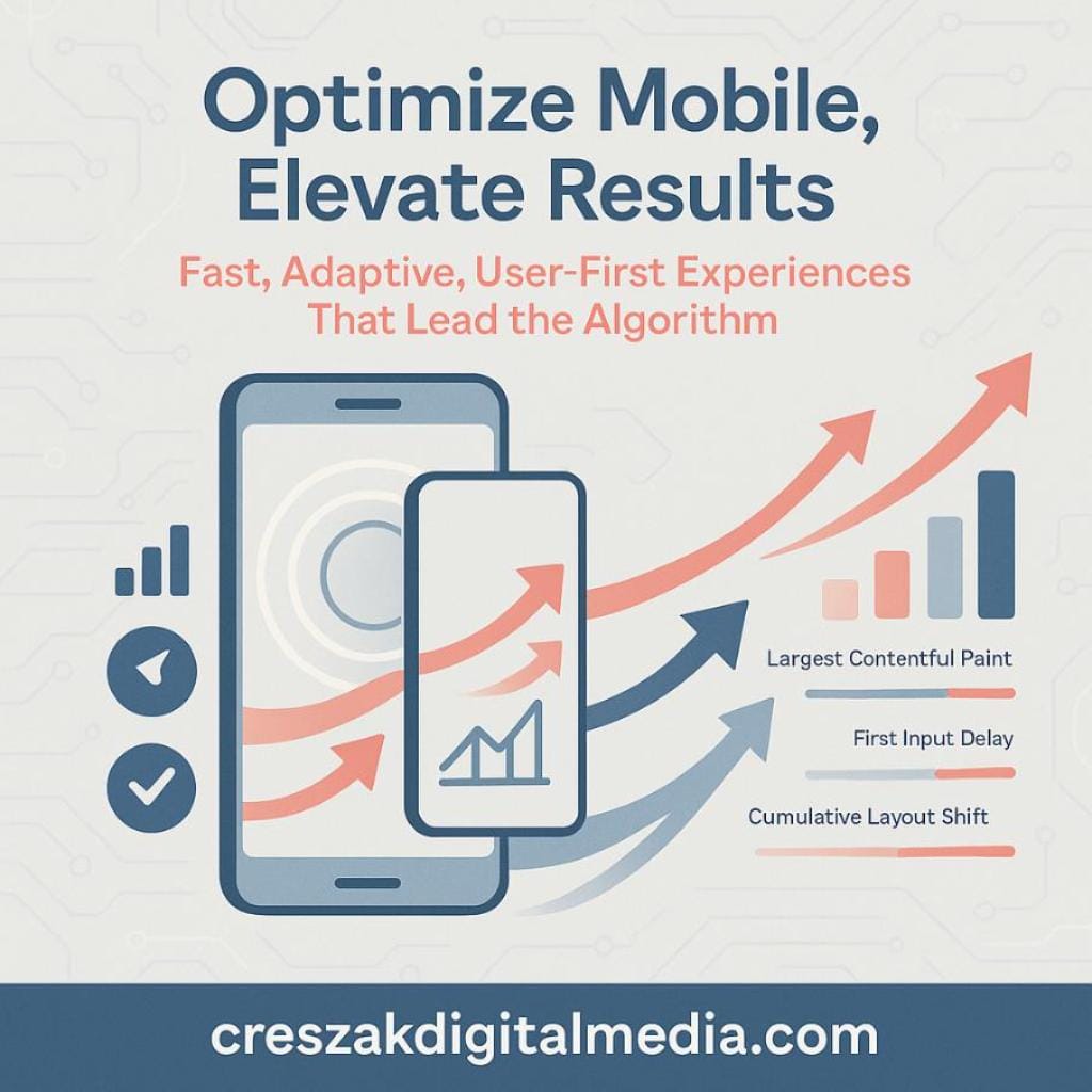 optimizing mobile experience as core algorithm ranking signal CresZak Digital Media improves rankings with mobile-focused SEO Services.