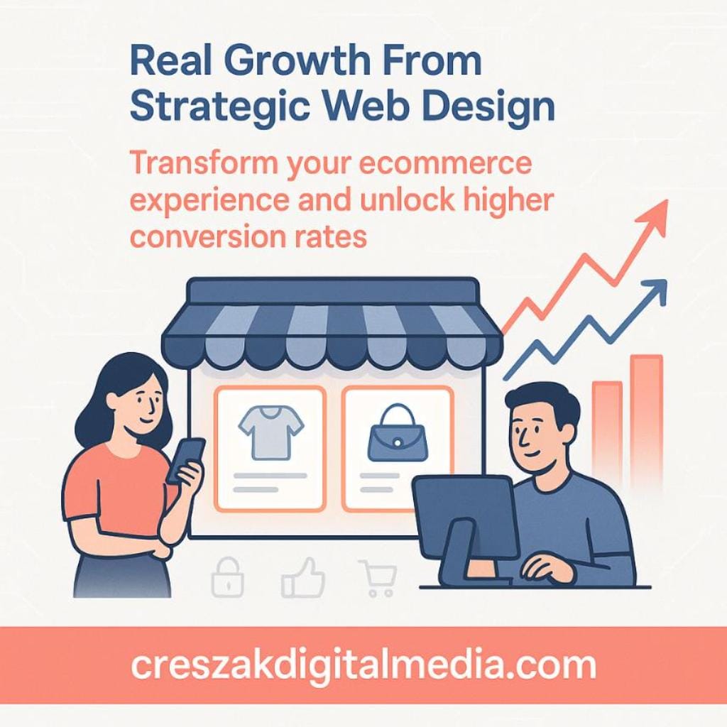 real growth from strategic web design CresZak Digital Media Ecommerce Web Design Services driving real growth through strategy.