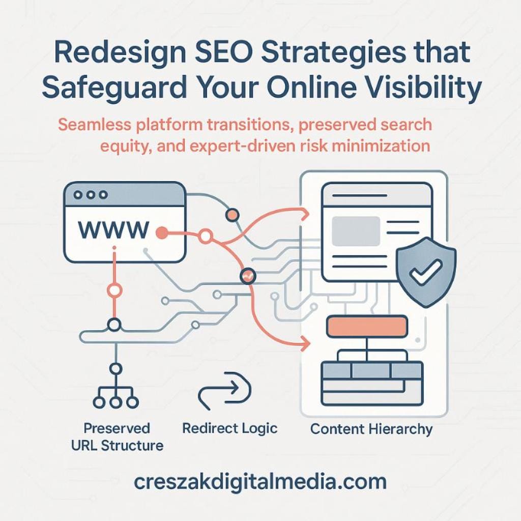 redesign seo factors that influence visibility during platform transitions CresZak Digital Media Redesign and Website SEO Services Influencing Platform Transition Visibility