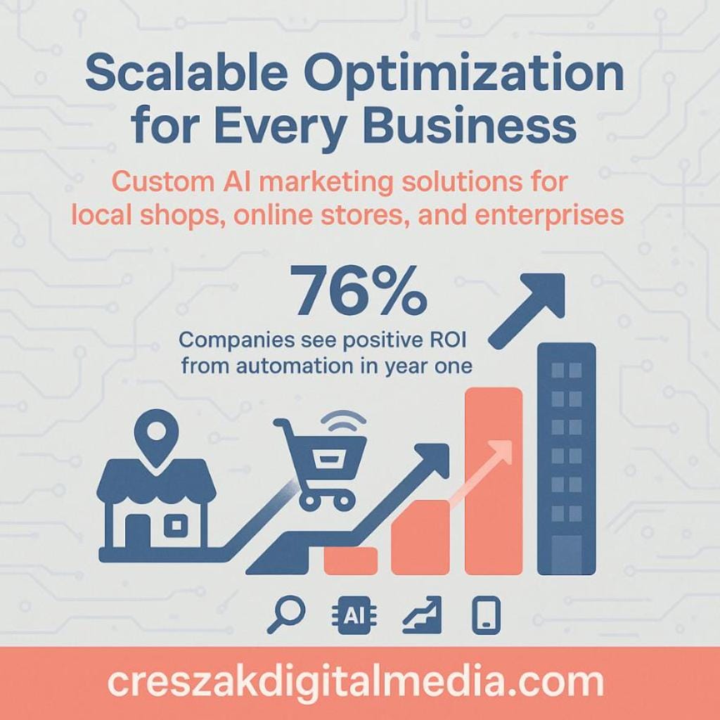 scalable optimization solutions for all companies Scalable AI digital marketing services and optimization solutions from CresZak Digital Media