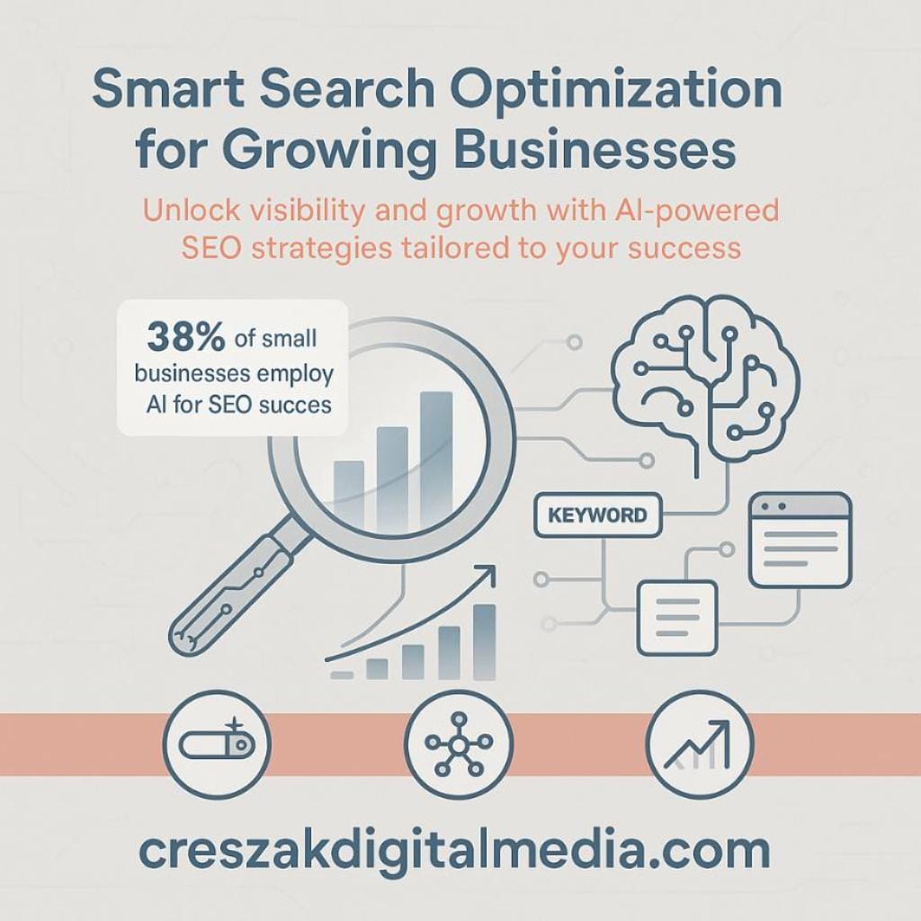smart search optimization for growing businesses Smart AI digital marketing services for enhanced search optimization by CresZak Digital Media