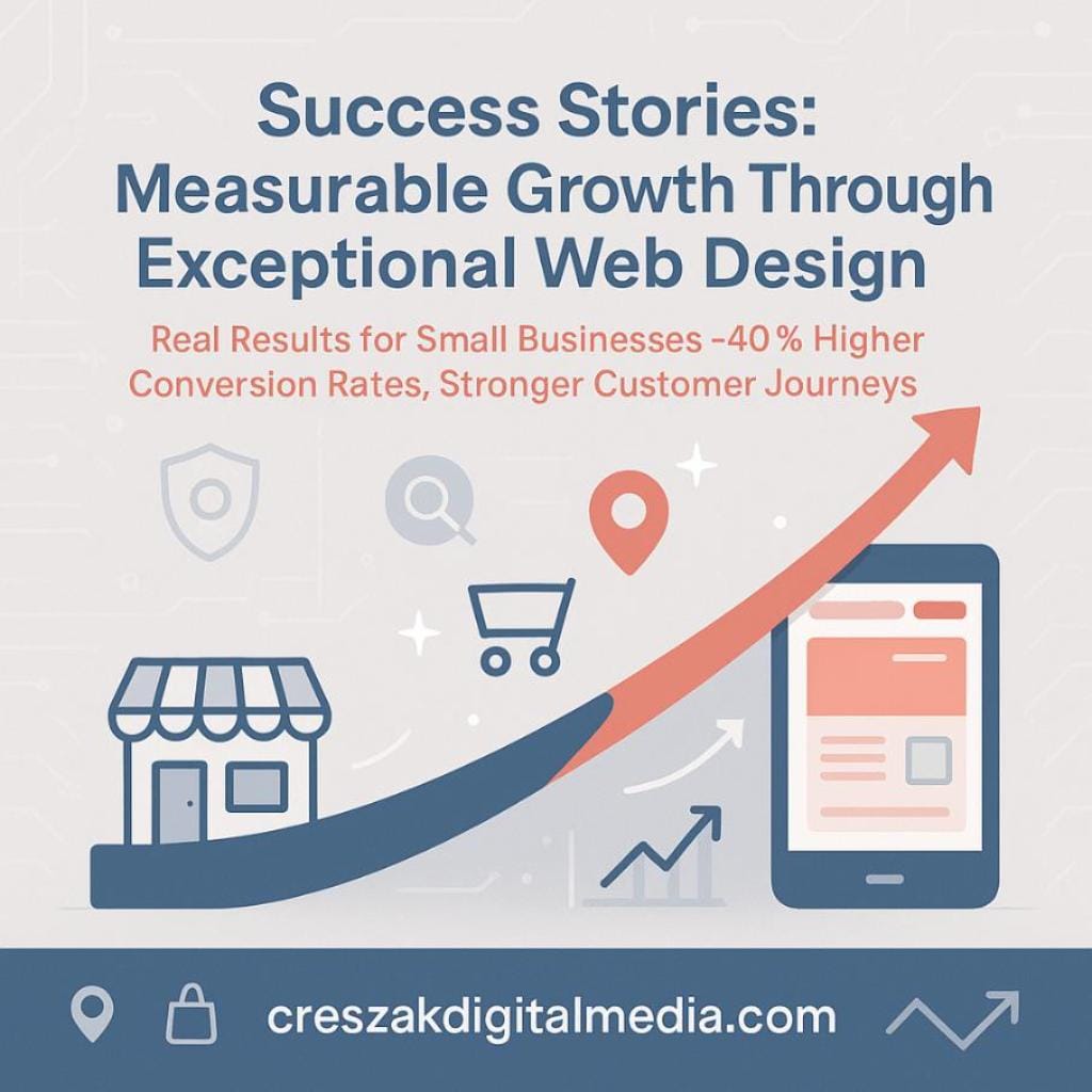 success stories demonstrating our web design impact CresZak Digital Media Web Design Services showcasing proven success stories.