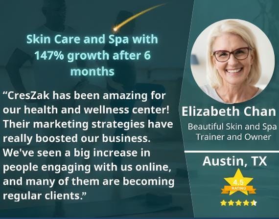 Elizabeth Chan says CresZak Digital Media boosted our spa’s visibility and client engagement.