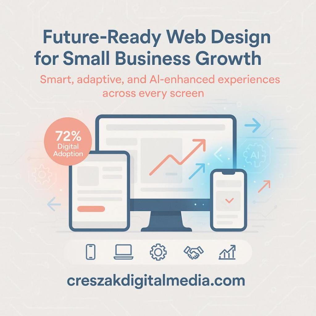 what does the future look like of web design services for small businesses as digital trends evolve CresZak Digital Media future-focused Web Design Services for evolving small business needs.