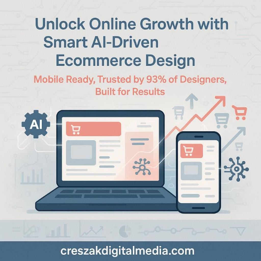 what role will ai play in shaping top ecommerce web design and development for growing businesses CresZak Digital Media Ecommerce Web Design Services using AI to shape modern online stores.