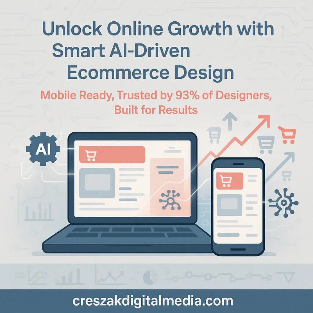 CresZak Digital Media Ecommerce Web Design Services using AI to shape modern online stores.