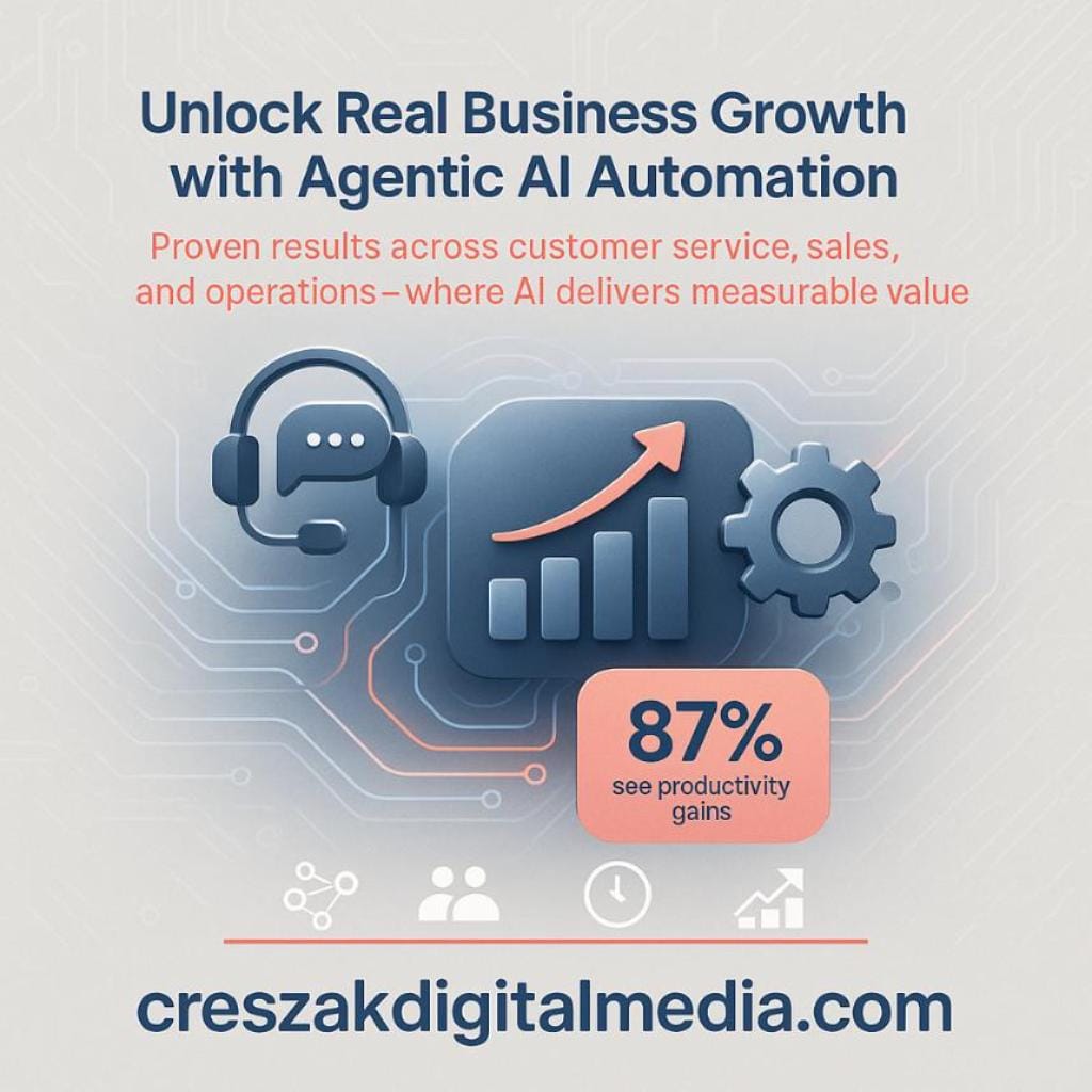 where can small businesses see real results from ai automation agency implementations using agentic ai CresZak Digital Media providing AI Automation Services with agentic AI for measurable results.
