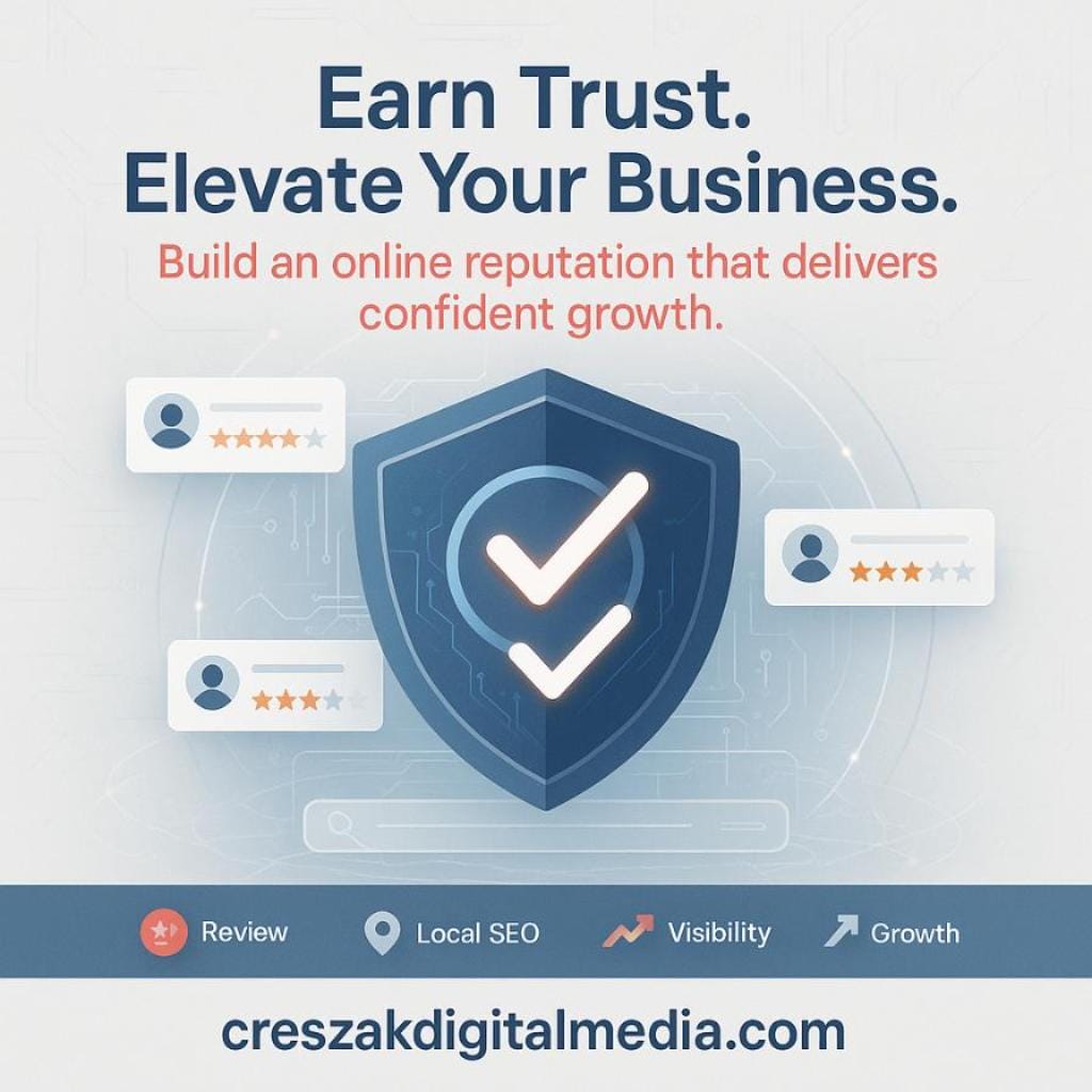 why is a strong reputation management strategy essential for small businesses aiming to stand out online Essential Reputation Management Services helping small businesses stand out online by CresZak Digital Media.