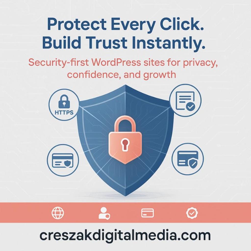 building secure websites that protect your customers Secure website development by CresZak Digital Media WordPress Web Design Company