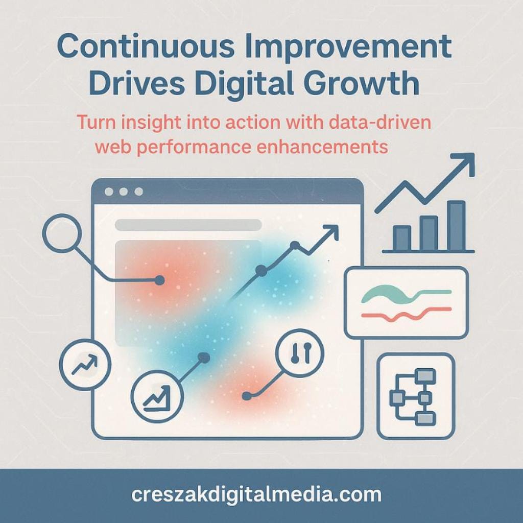 continuous improvement through data-driven performance insights Data-driven performance improvements by CresZak Digital Media WordPress Web Design Company