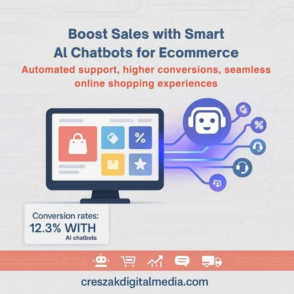 CresZak Digital Media Ecommerce Web Design Services integrating AI chatbots for small businesses.