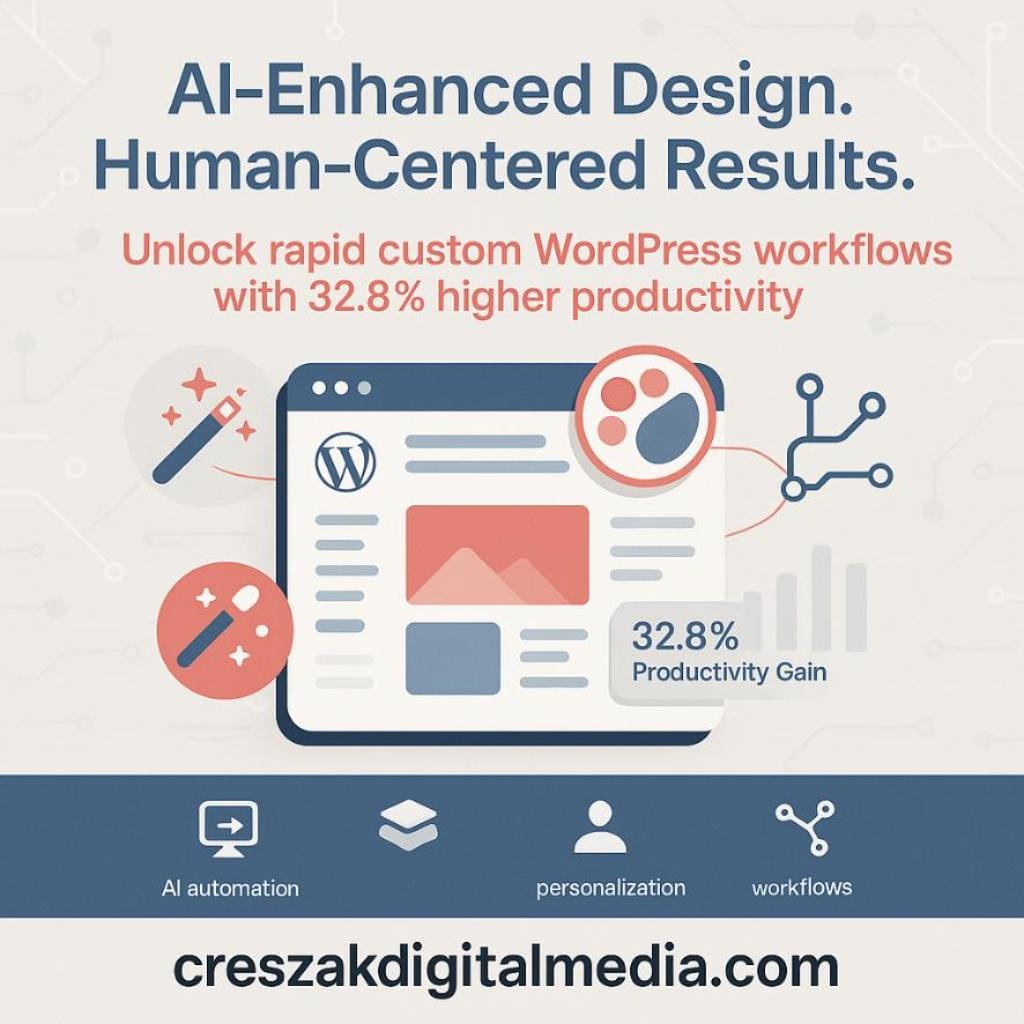 how can ai-powered design workflows improve outcomes when working with a custom wordpress web design company Improved outcomes with AI-powered workflows from CresZak Digital Media custom WordPress Web Design Company
