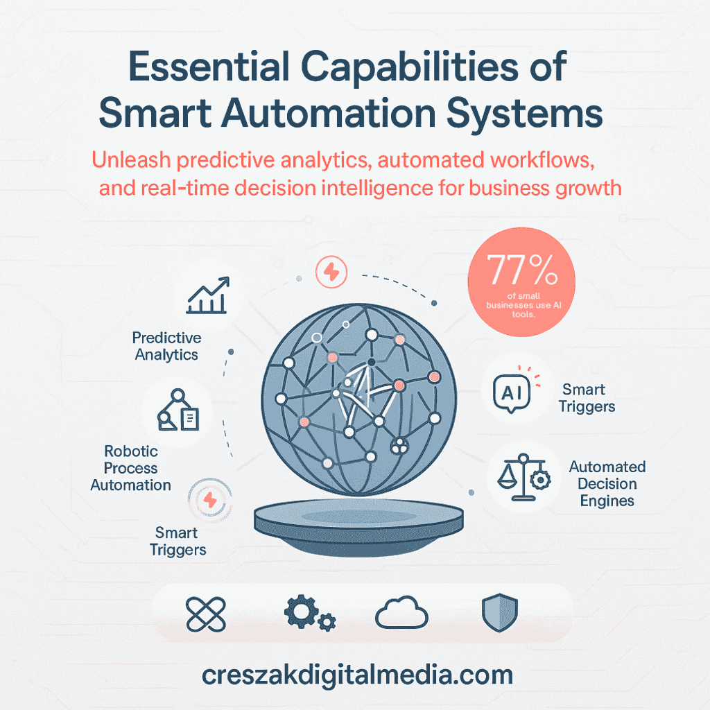 Essential capabilities of smart automation systems delivered through Ai Automation Services from CresZak Digital Media