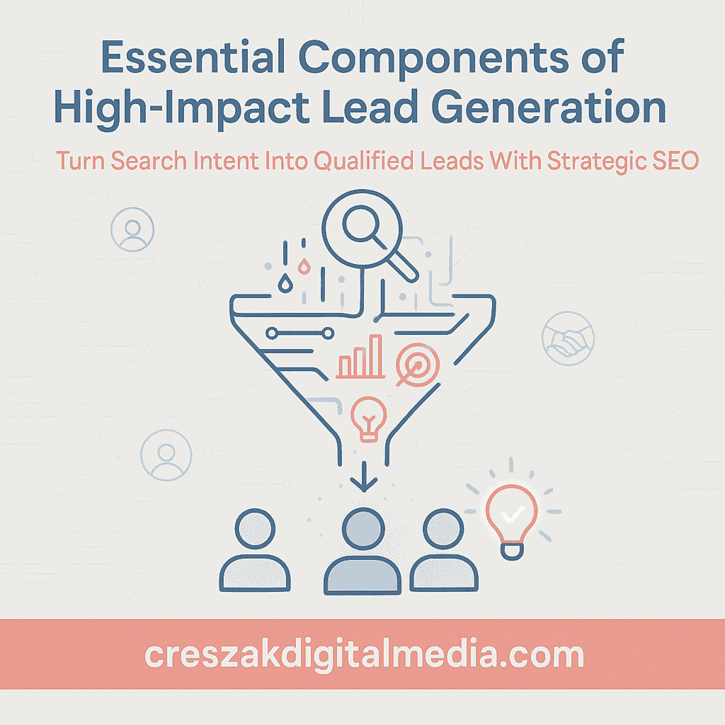 CresZak Digital Media highlighting essential components of high-performing Lead Gen Seo Services strategies