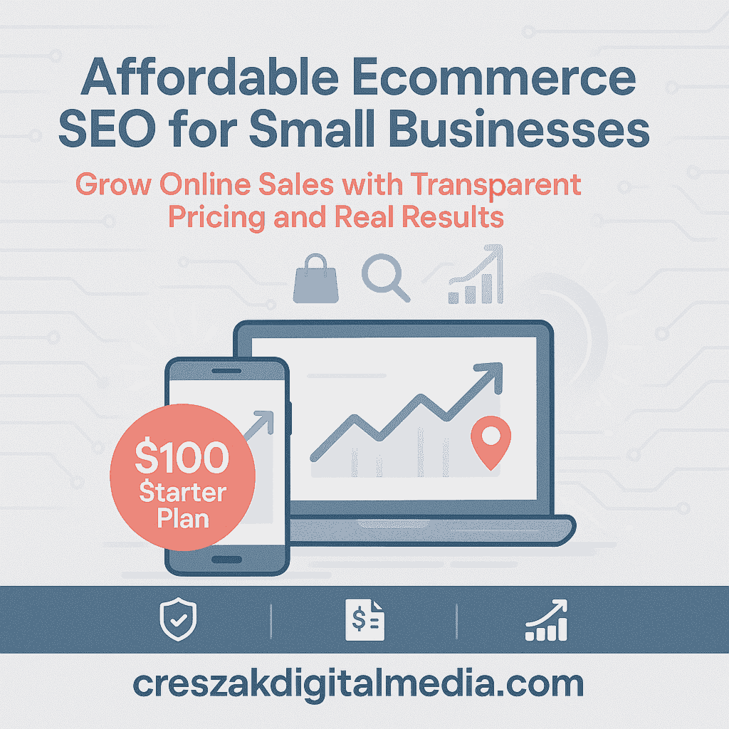 CresZak Digital Media explaining Ecommerce Seo Services costs for small and growing businesses