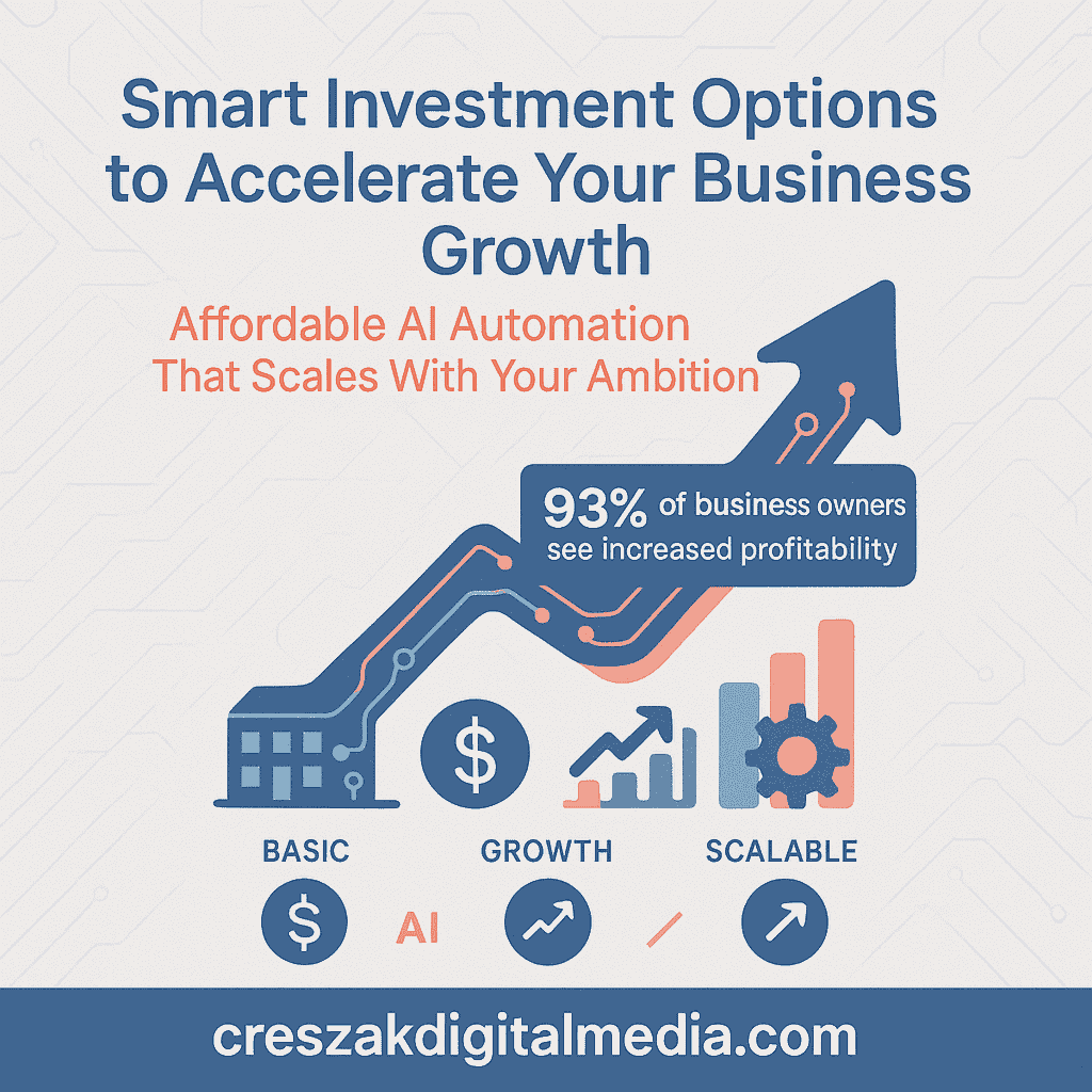 Smart investment options aligned with scalable business growth through Ai Automation Services by CresZak Digital Media