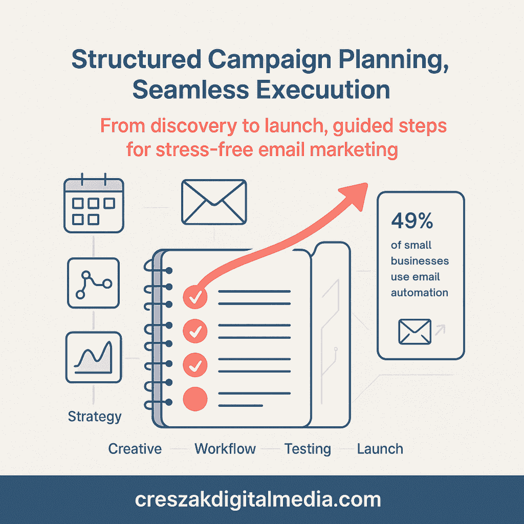Structured email campaign planning and execution from a professional Email Marketing Agency, CresZak Digital Media