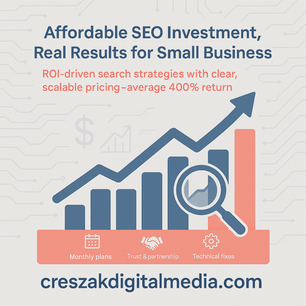 CresZak Digital Media outlining affordable Seo For Small Businesses investment options for sustainable marketing