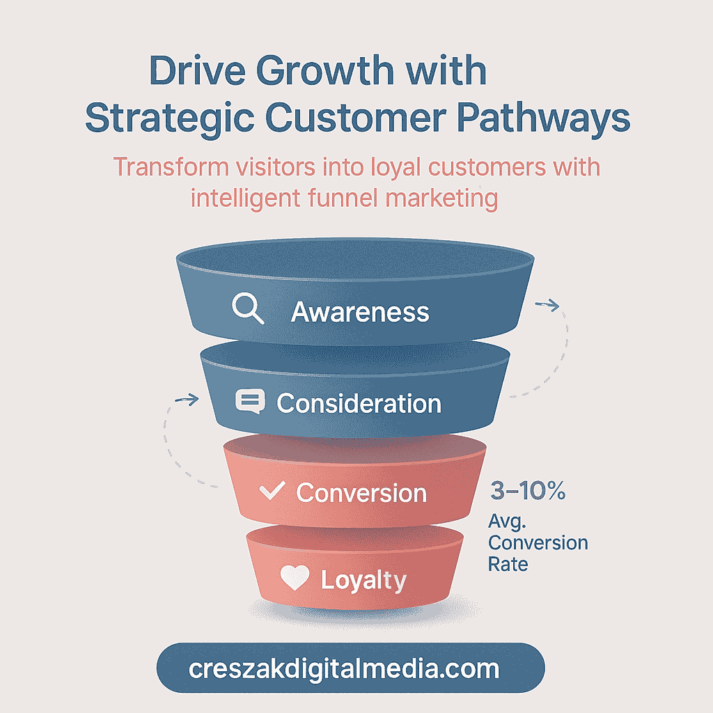 Understanding funnel marketing for business growth with expert Funnel Marketing Services by CresZak Digital Media