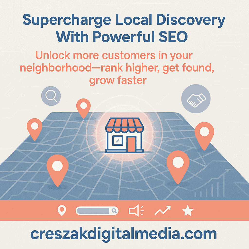 CresZak Digital Media demonstrating how Local Seo Services improve customer discovery and local reach