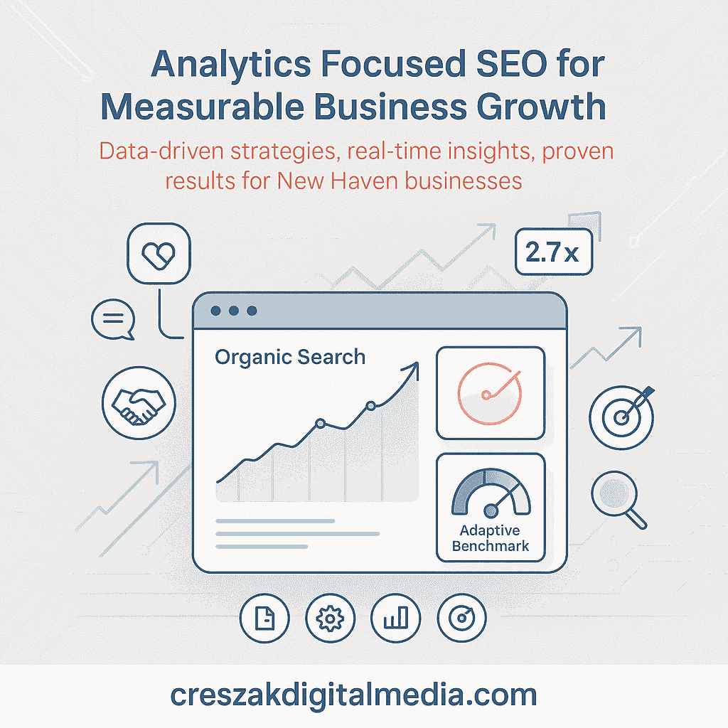 Analytics focused SEO Services in New Haven delivering measurable results by CresZak Digital Media through data driven optimization