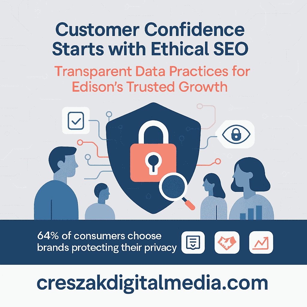 Ethical SEO Services in Edison building customer confidence through transparent data practices by CresZak Digital Media using white hat SEO