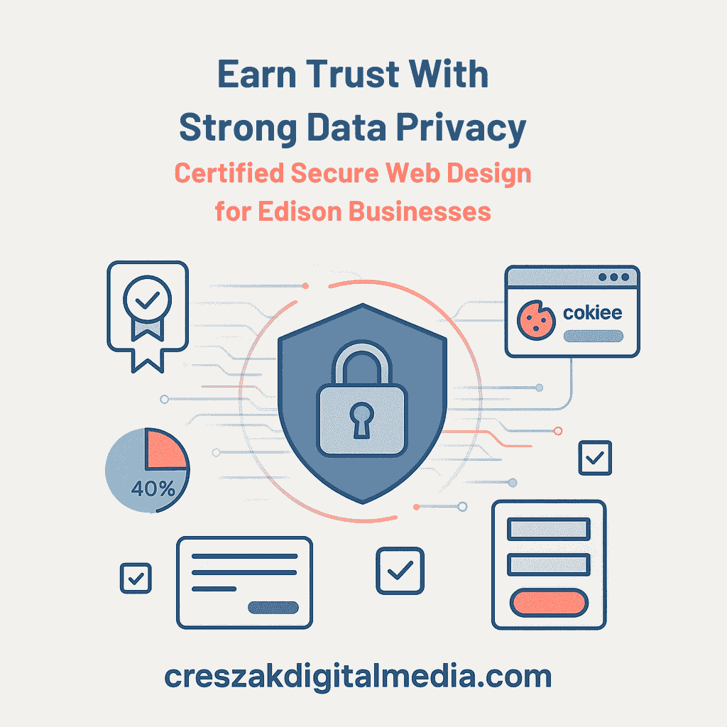 Web Design Services in Edison building trust through strong privacy focused website security by CresZak Digital Media