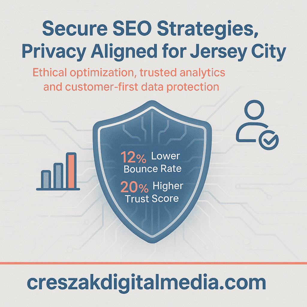 Secure SEO Services in Jersey City with privacy aligned optimization by CresZak Digital Media using white hat SEO