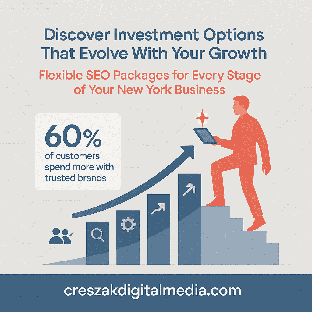 SEO Services in New York with investment options matching growth stages by CresZak Digital Media