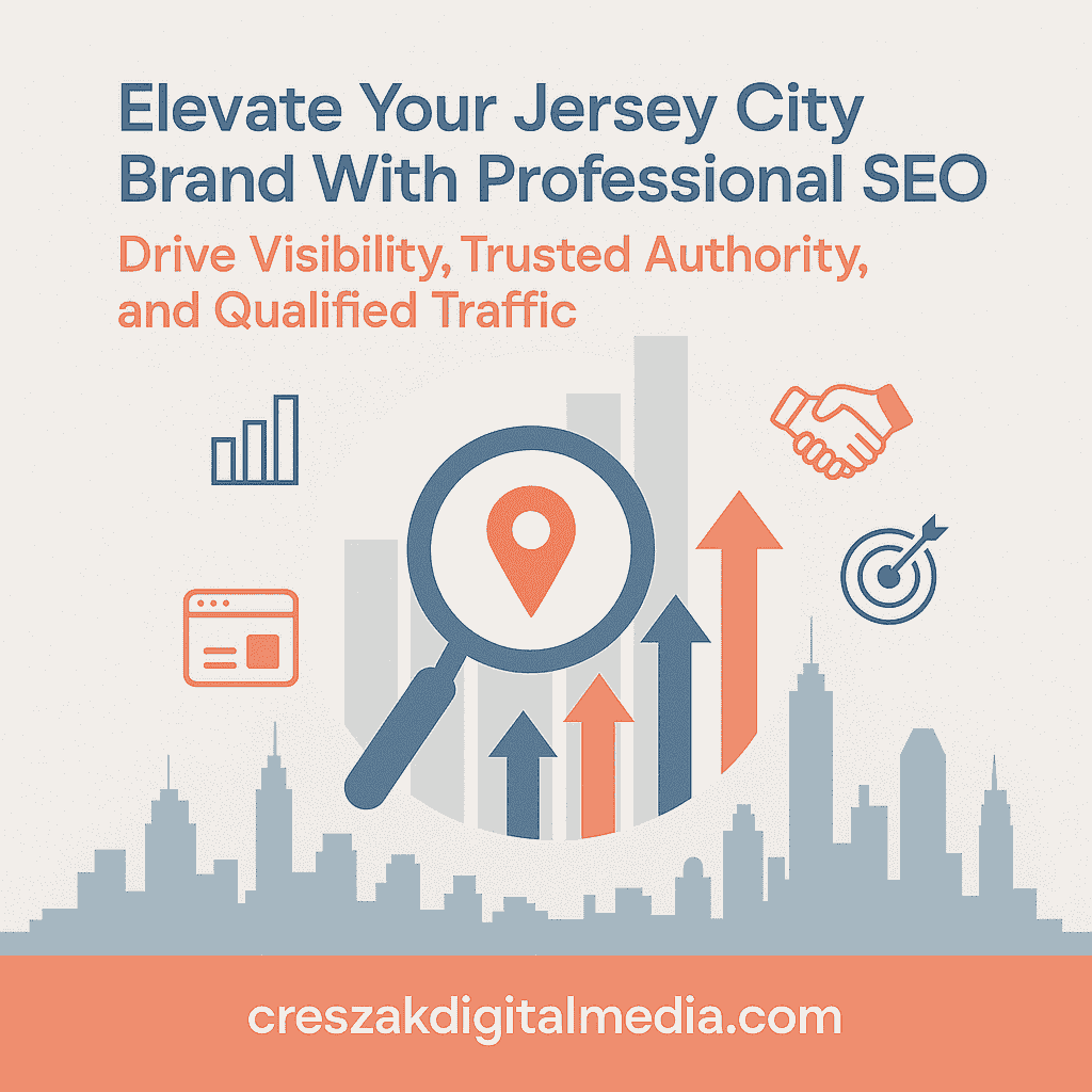 Driving brand visibility with SEO Services in Jersey City by CresZak Digital Media through local SEO strategy
