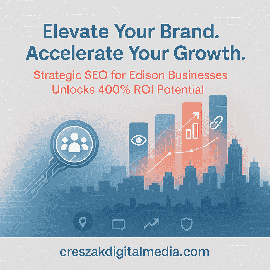 SEO Services in Edison elevating brand awareness and revenue through strategic search optimization by CresZak Digital Media