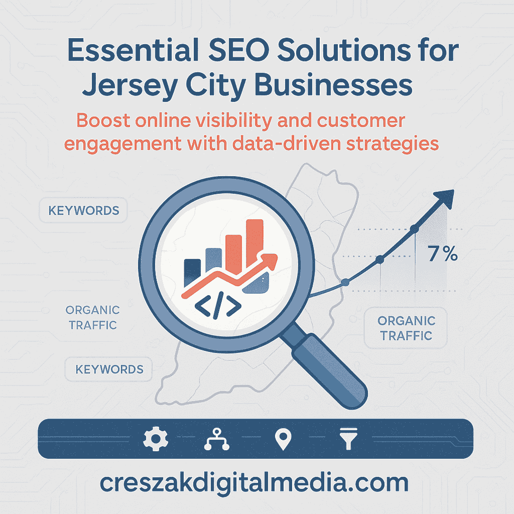 Essential components of SEO Services in Jersey City markets by CresZak Digital Media for ranking growth