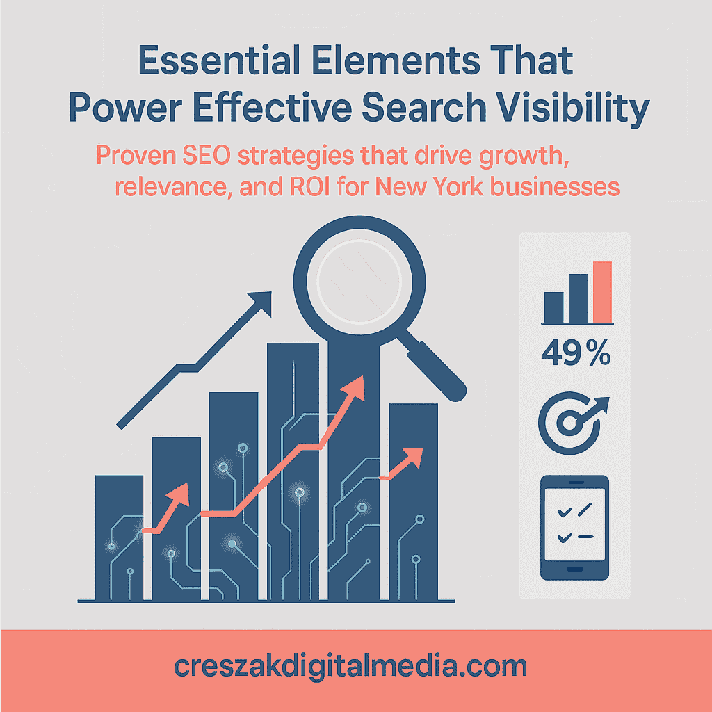 Essential elements powering SEO Services in New York for effective visibility by CresZak Digital Media