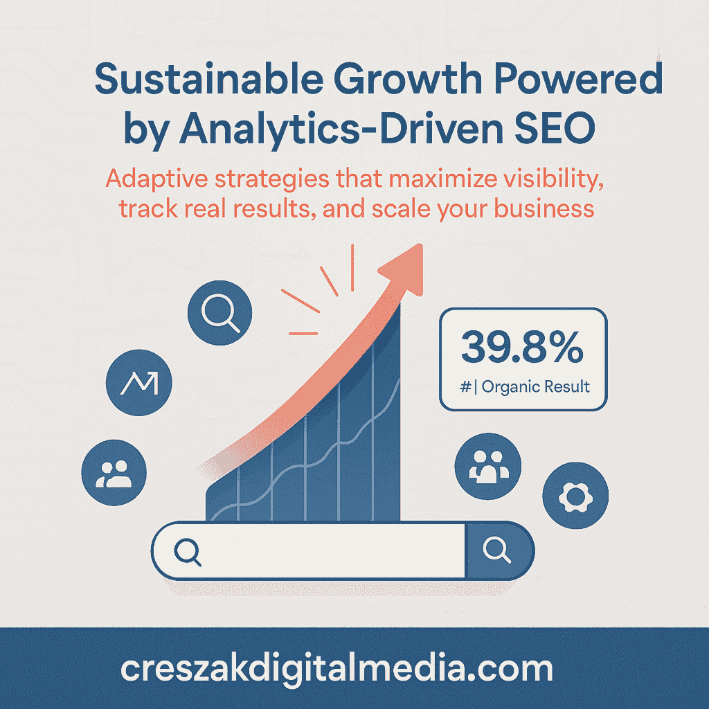 Analytics backed SEO Services in Stamford creating sustainable business growth by CresZak Digital Media through data driven optimization