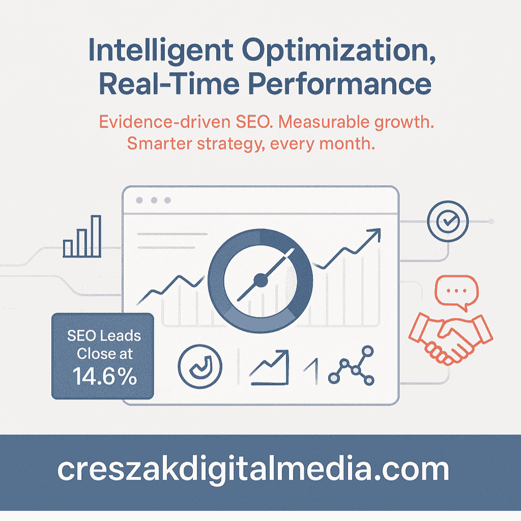 intelligent optimization powered by real-time performance intelligence SEO Services in East Brunswick powered by real time performance intelligence by CresZak Digital Media for data driven optimization results