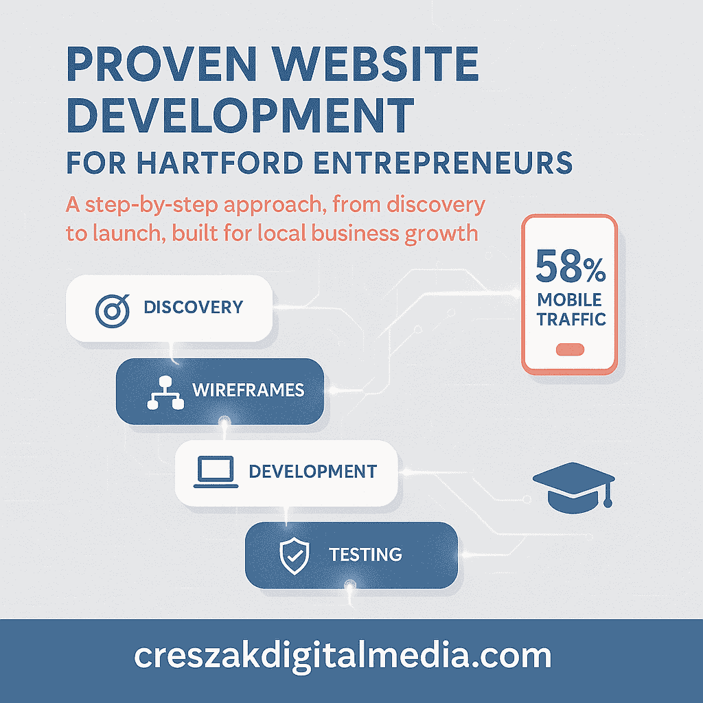 Web Design Services in Hartford proven website development methodology by CresZak Digital Media with responsive design workflow
