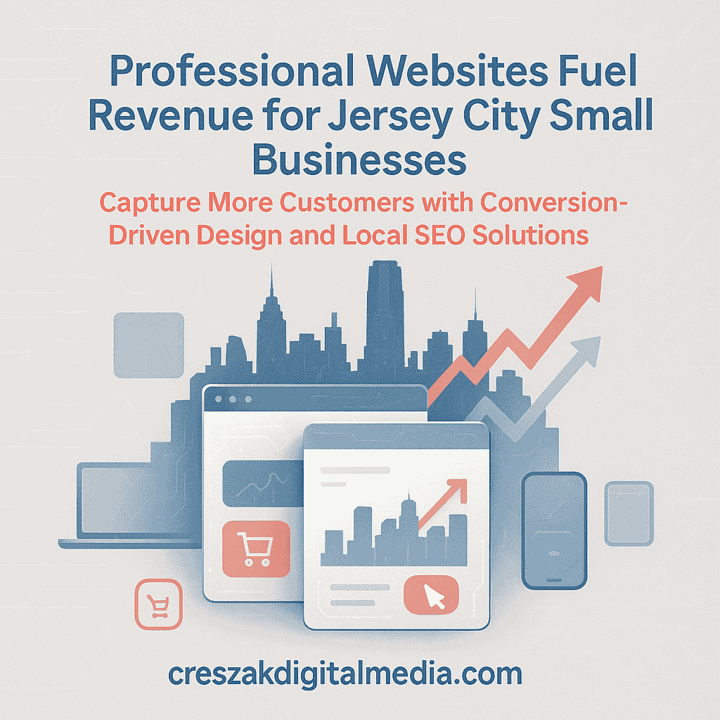 Web Design Services in Jersey City helping small businesses grow revenue through conversion-focused website development by CresZak Digital Media
