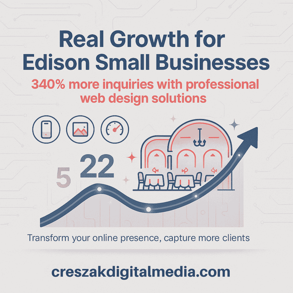 Web Design Services in Edison delivering real growth for small businesses by CresZak Digital Media with responsive website design