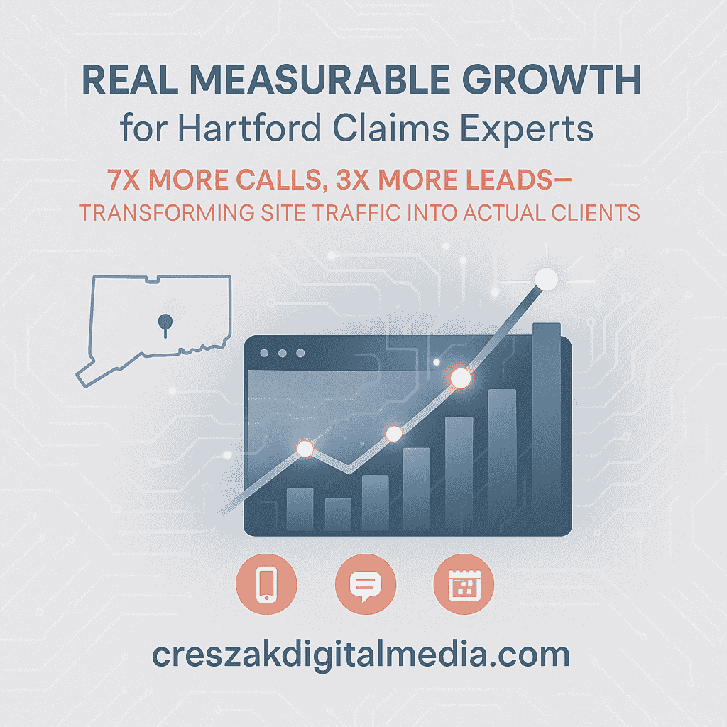 Web Design Services in Hartford delivering results for insurance consulting firms by CresZak Digital Media with responsive design