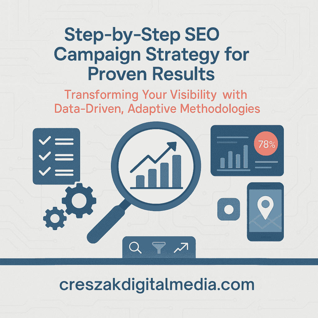 SEO Services in Stamford step by step campaign strategy delivering results by CresZak Digital Media using technical SEO workflow