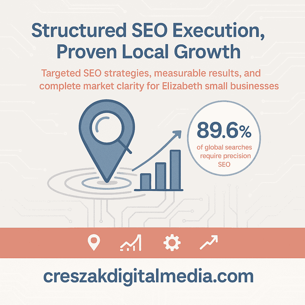 structured seo execution that delivers measurable results SEO Services in Elizabeth structured execution delivering measurable results by CresZak Digital Media with technical SEO strategy