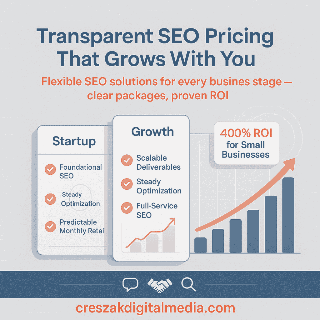 transparent pricing structures that support business growth Transparent SEO Services in East Brunswick pricing supporting scalable business growth by CresZak Digital Media with digital marketing strategy