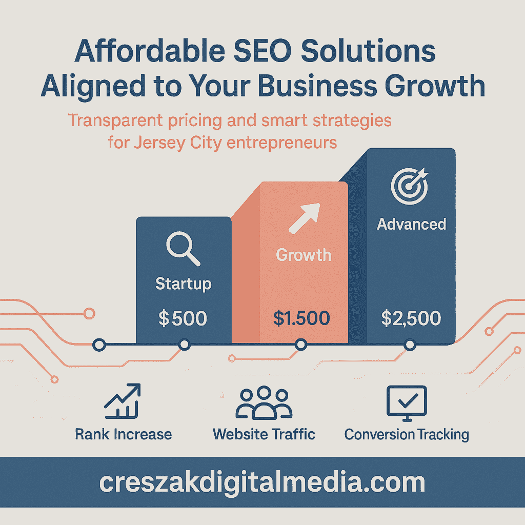 Budget aligned SEO Services in Jersey City for entrepreneurs by CresZak Digital Media using scalable optimization strategy