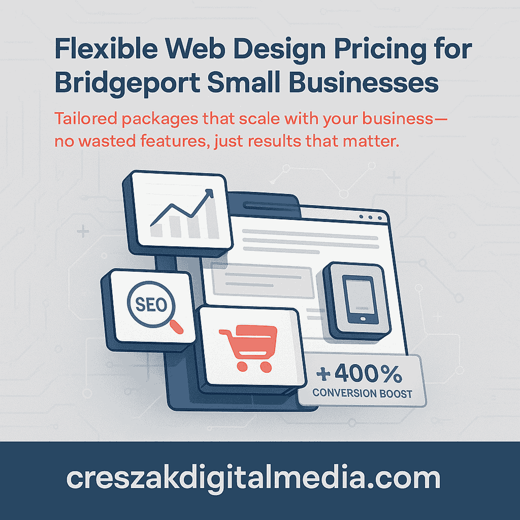 Web Design Services in Bridgeport with flexible pricing for small businesses by CresZak Digital Media using scalable website solutions