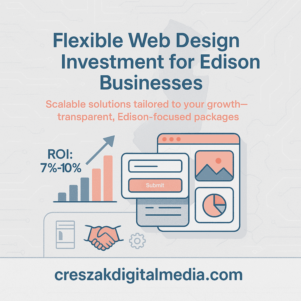Web Design Services in Edison flexible investment options for small businesses by CresZak Digital Media with scalable website solutions
