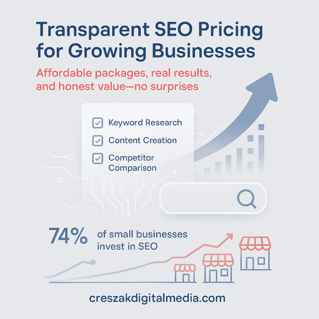 Transparent SEO Services in Stamford pricing explained by CresZak Digital Media for informed business growth decisions