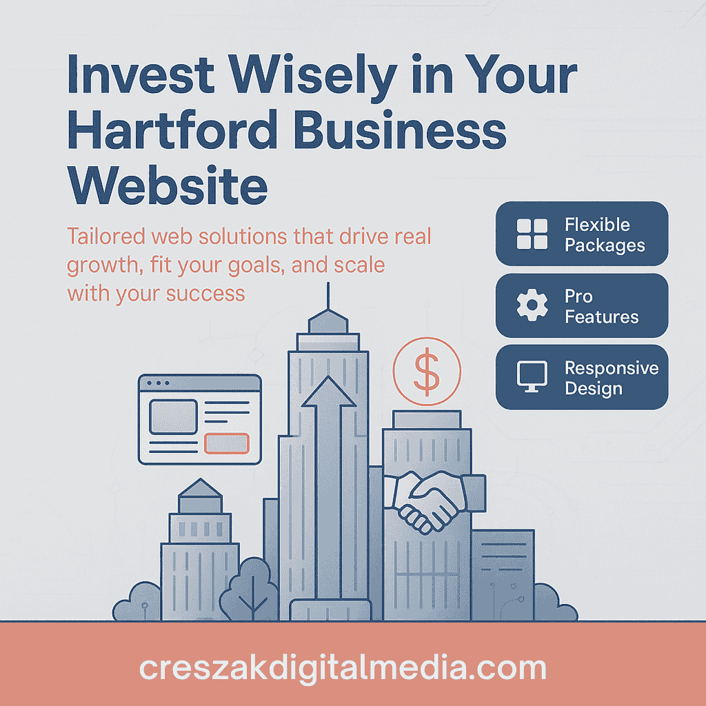 Web Design Services in Hartford explaining investment options for businesses by CresZak Digital Media with scalable web solutions